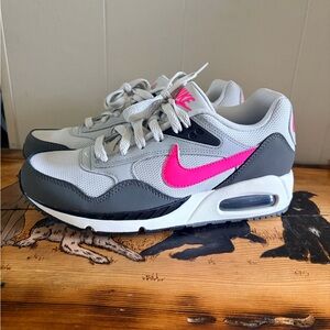 Nike Grey and Hot Pink Air Max-Style Sneakers